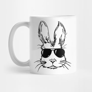 Bunny Face With Sunglasses For Boys Men Kids Easter Shirt Mug